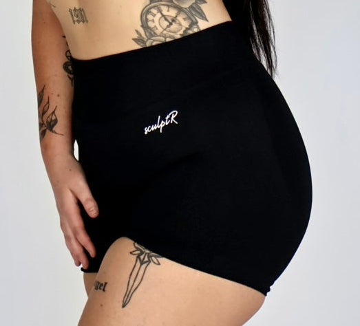 Black Elevated Scrunch Short