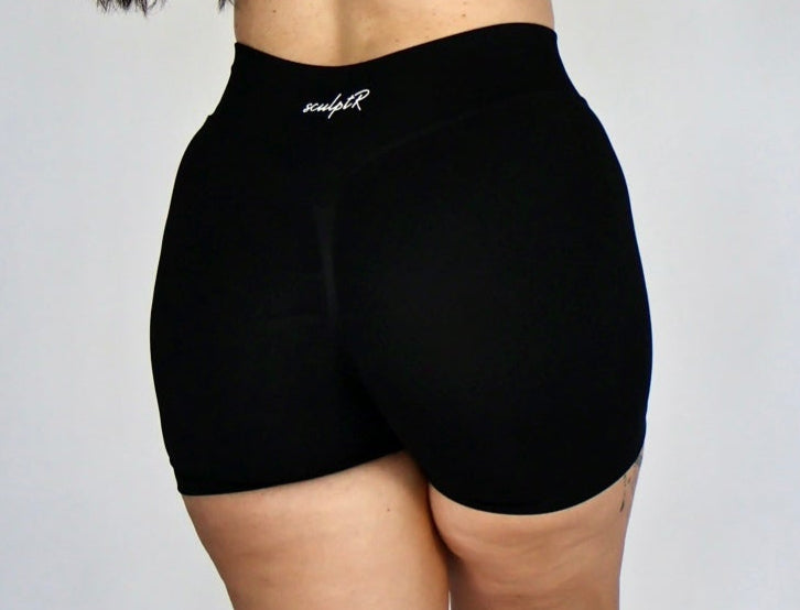 Black Elevated Scrunch Short