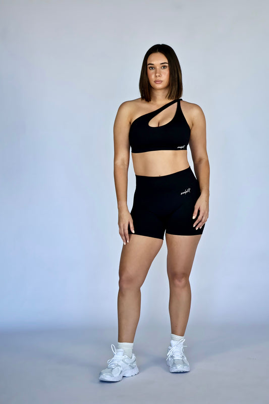 Black Elevated Scrunch Short
