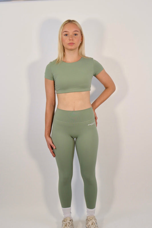 Pastel Green Short Sleeve Legging Set