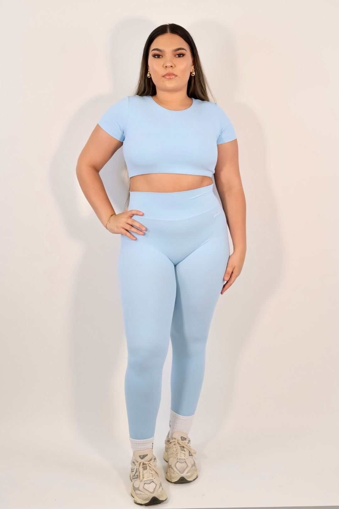 Pastel Blue Short Sleeve Legging Set