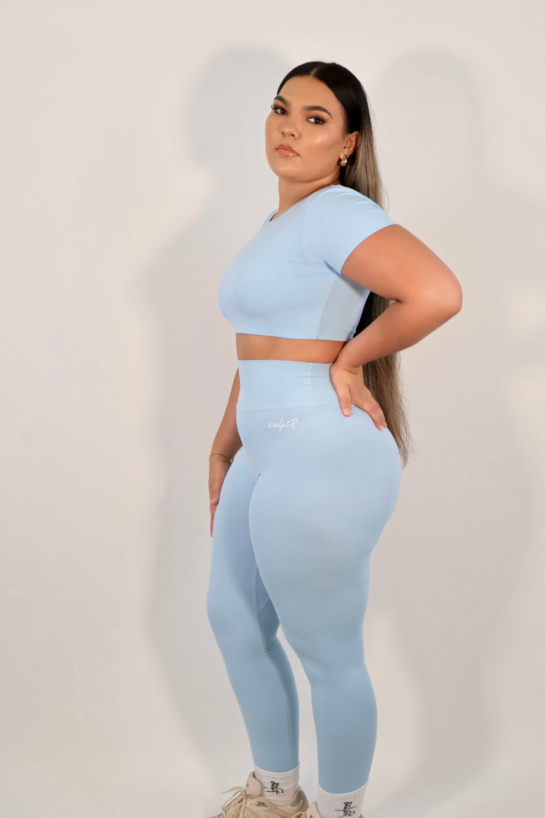 Pastel Blue Short Sleeve Legging Set