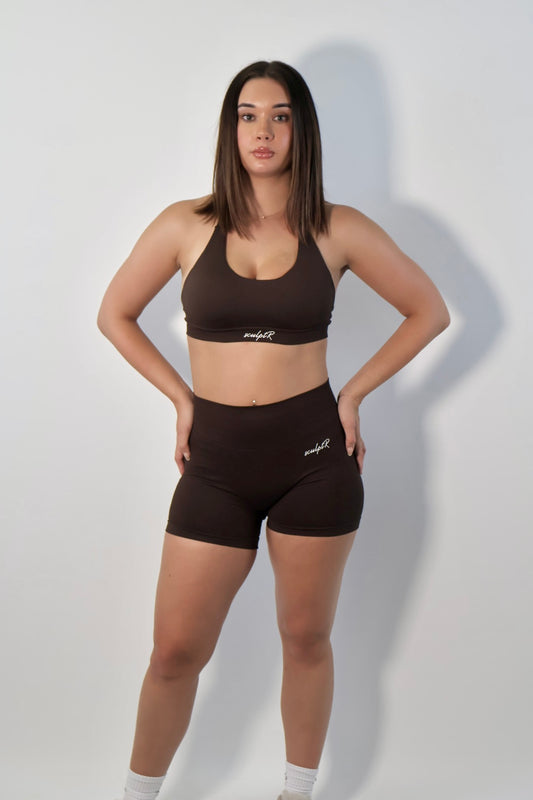 Espresso Brown Elevated Scrunch Short